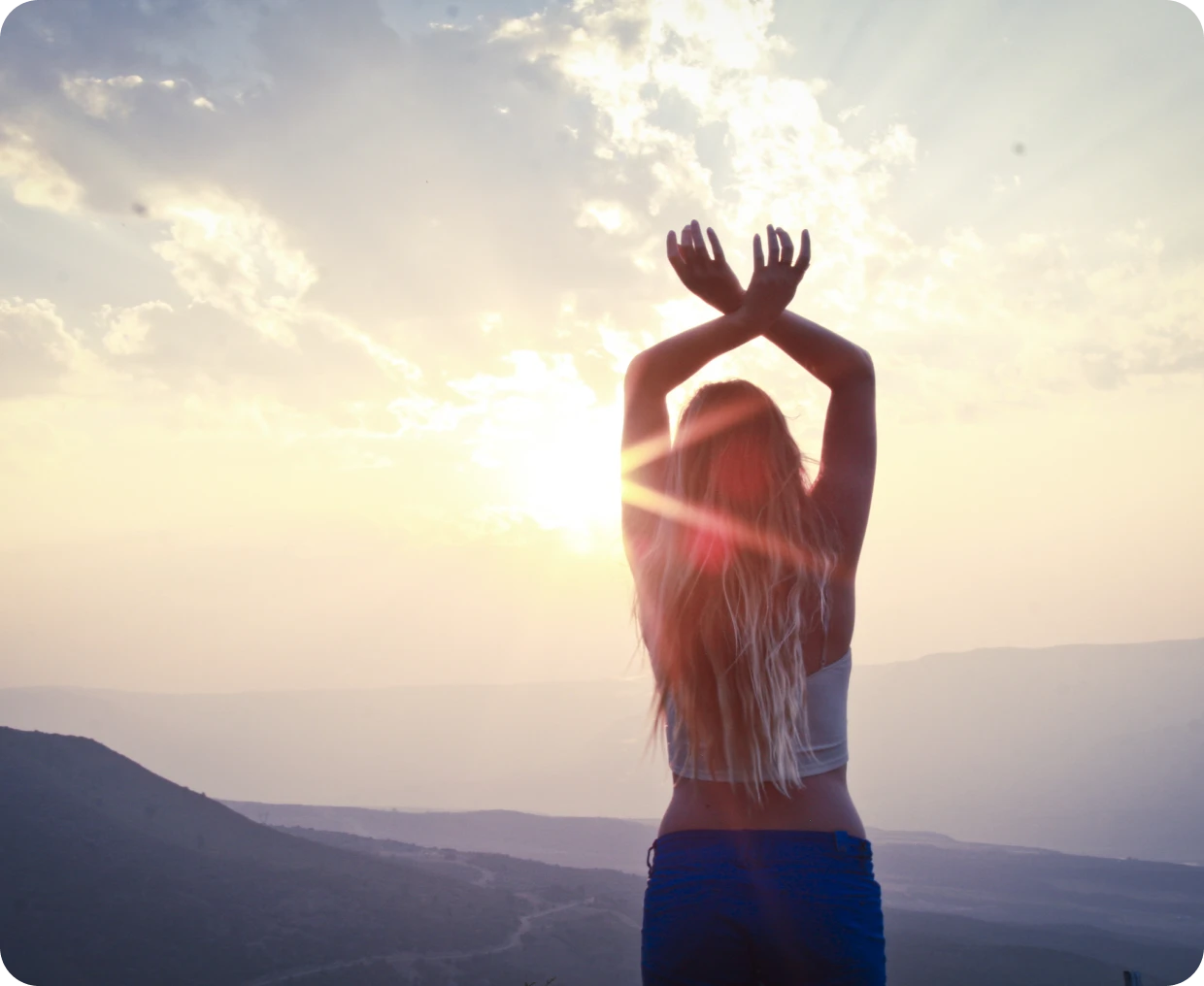 Peaceful morning stretch outdoors